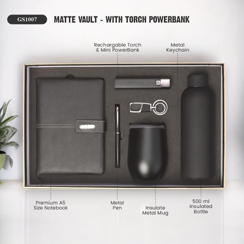 Matte Vault – With Torch Powerbank
