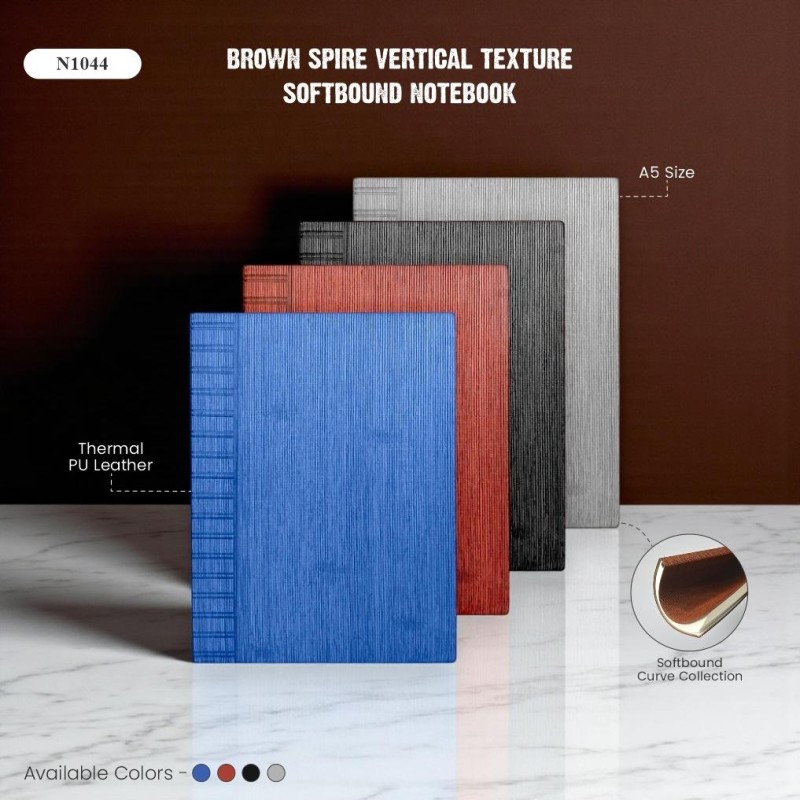 BrownSpire | Vertical Texture Soft BoundNotebook