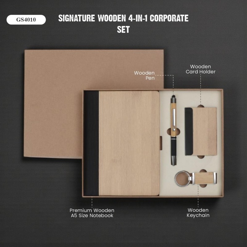 Signature Wooden 4 in 1 Corporate Set