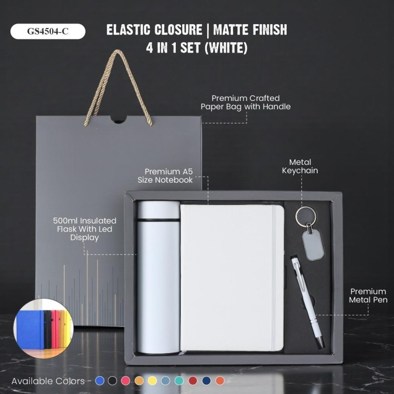 Elastic Closure | Matte Finish 4 in 1 Set (White)