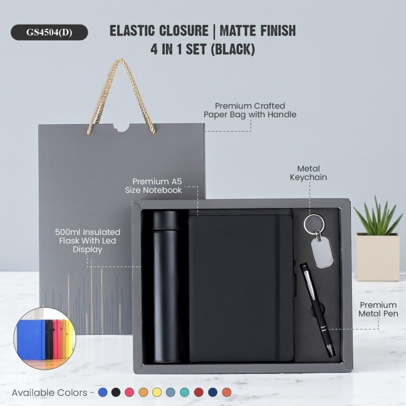 Elastic Closure | Matte Finish 4 in 1 Set (Black)