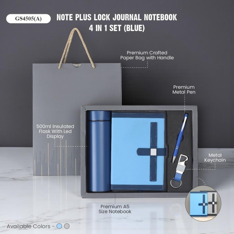 Note Plus Lock Journal Notebook 4 in 1 Set