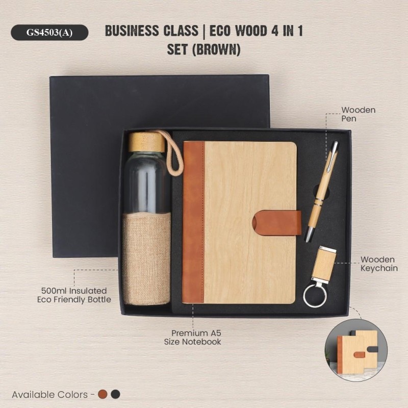 Business Class | Eco-wood 4 in 1 Set (Brown)