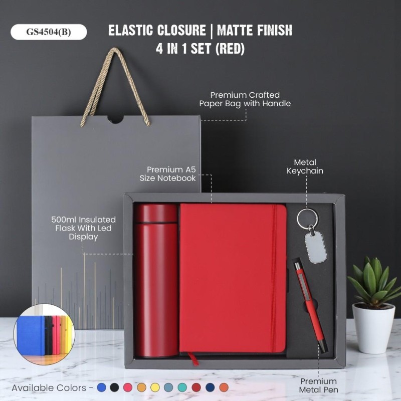 Elastic Closure | Matte Finish 4 in 1 Set (Red)