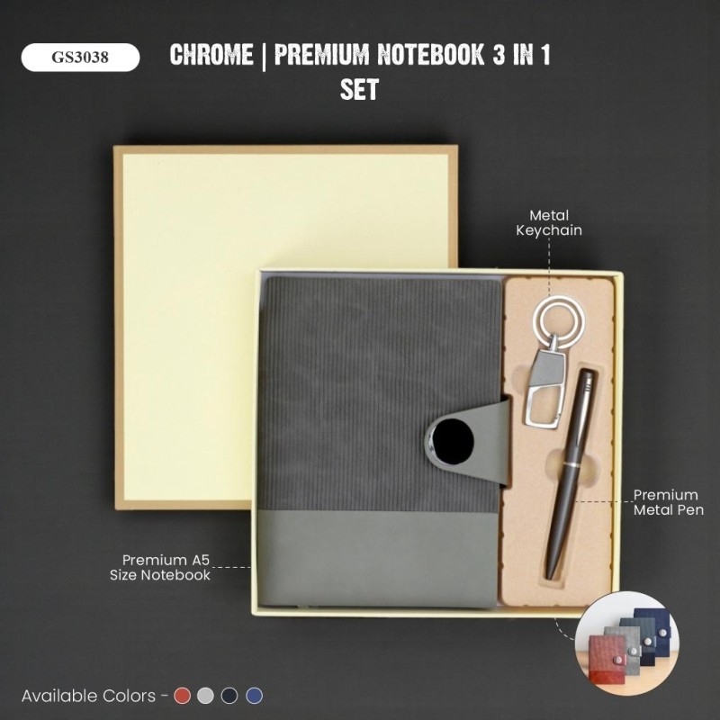 Chrome | Premium Notebook 3 in 1 Set
