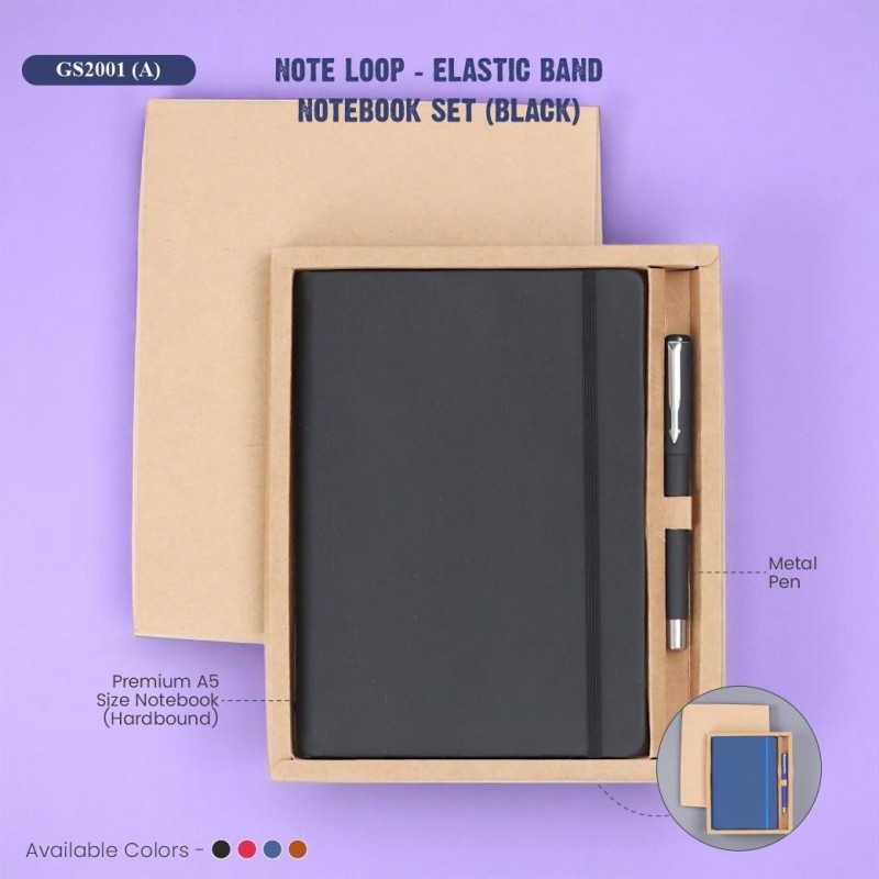 Note Loop - Elastic Band Notebook Set (Black)