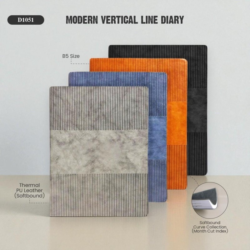 Modern Vertical Line Diary