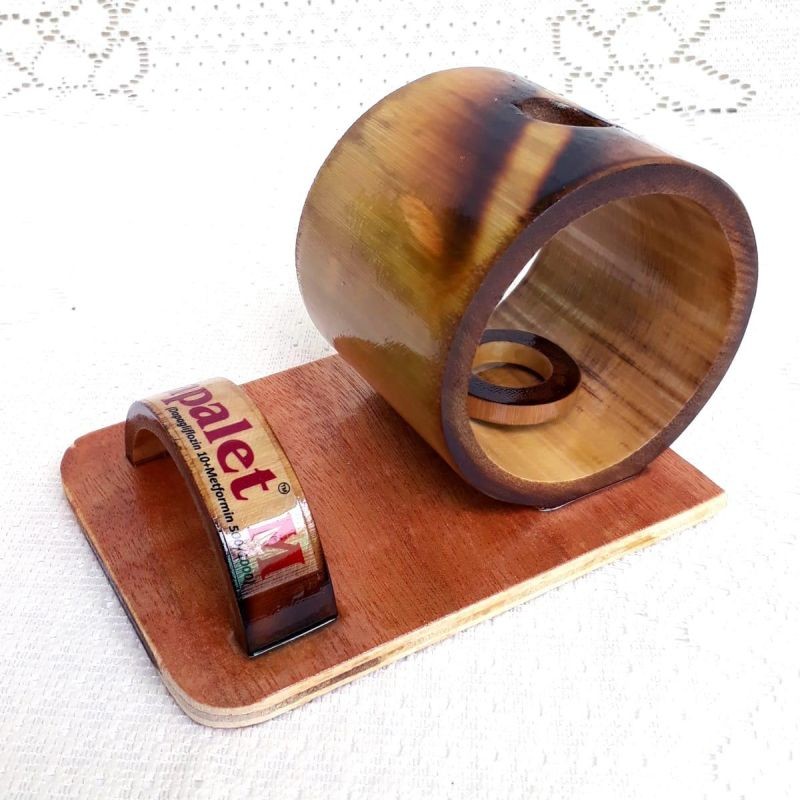 Bamboo Pen Stand with Mobile Holder