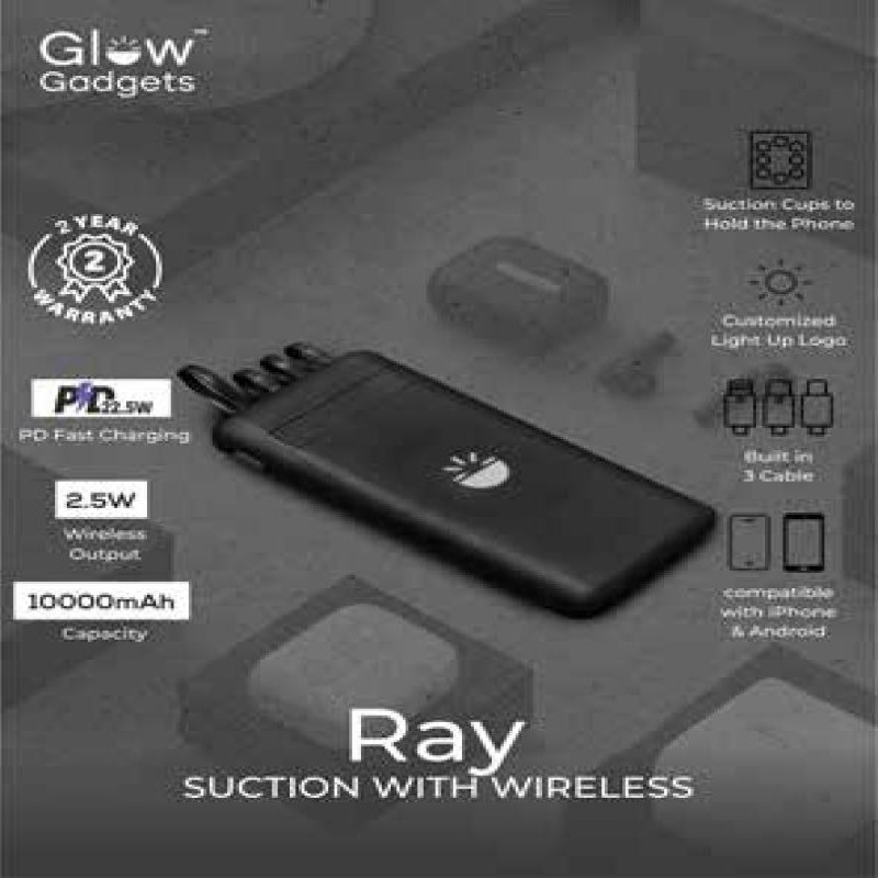 Ray 10000mAh Suction With Wireless Powerbank